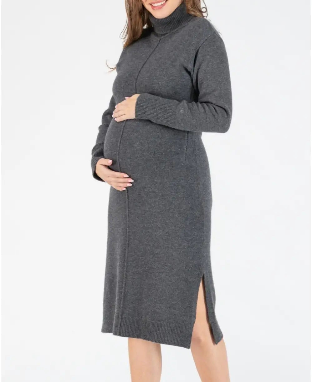 Cashemere pregnancy and nursing dress Adele anthracite