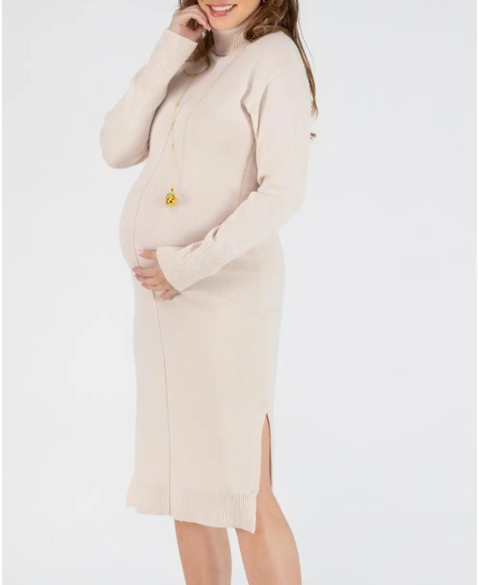 Cashemere pregnancy and nursing dress Adele sand | Cache Coeur