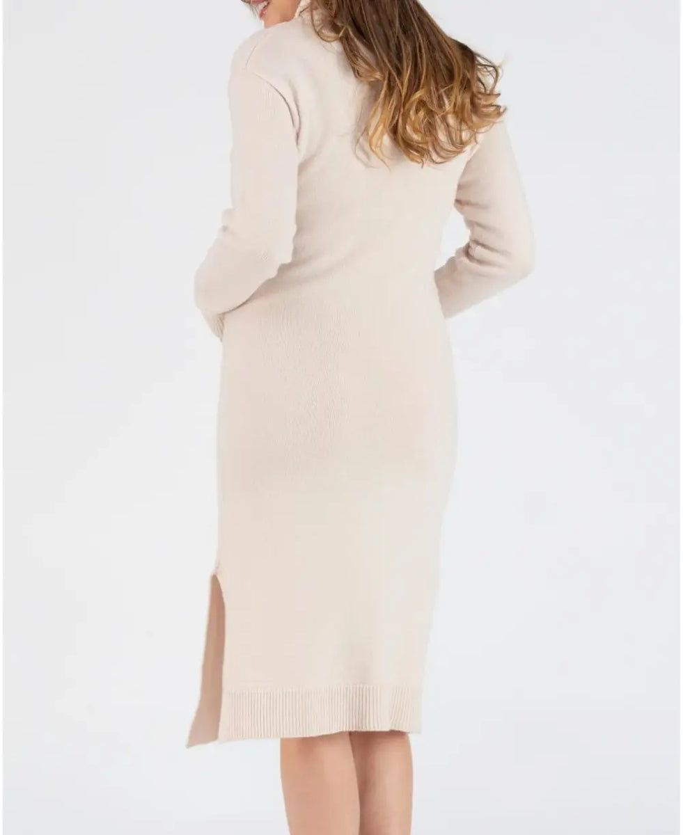 Cashemere pregnancy and nursing dress Adele sand | Cache Coeur Cache Cur US Cashemere pregnancy and nursing dress Adele sand | Cache Coeur Cache Cur US