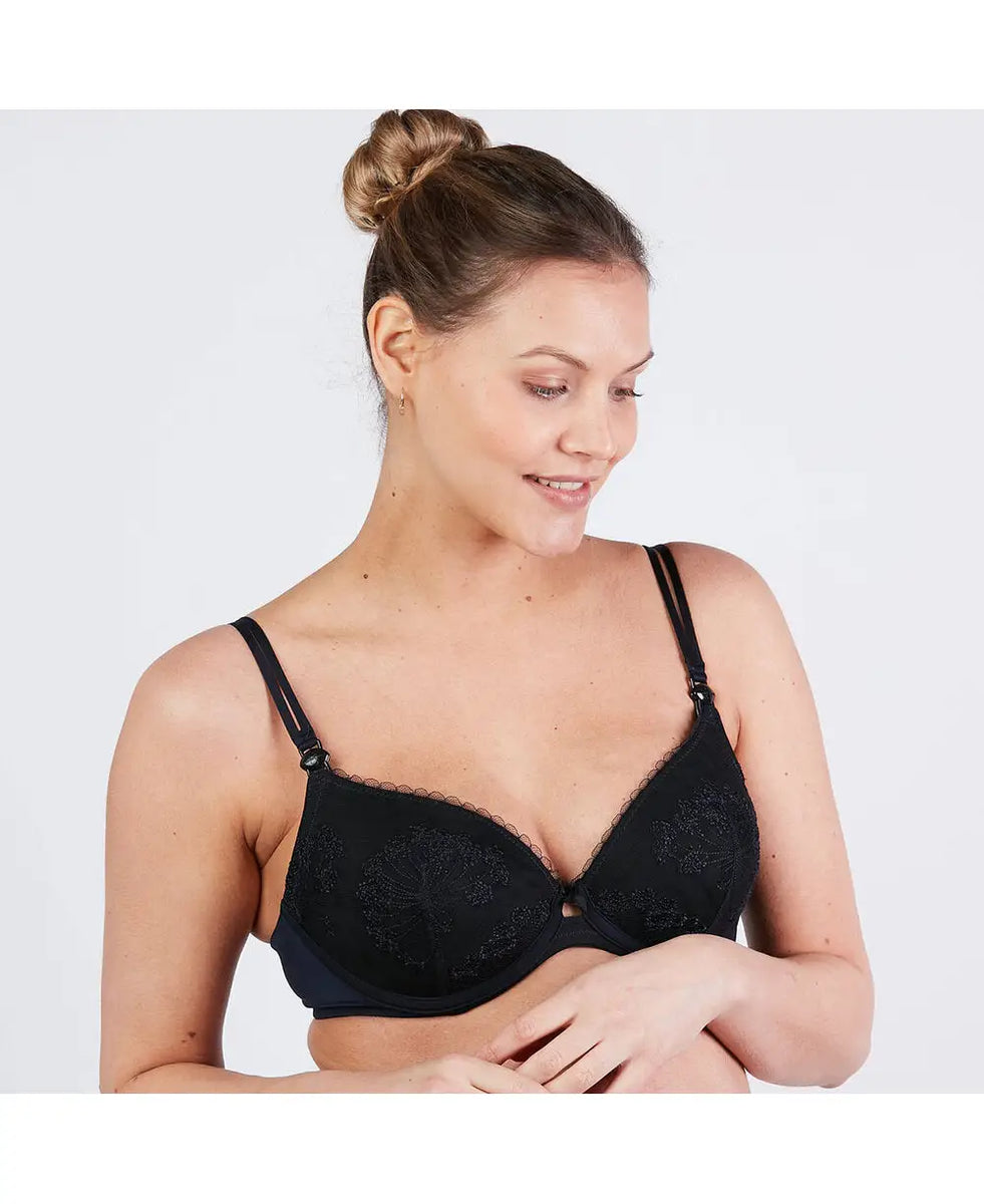 Maternity and nursing push-up bra Louise navy - Cache Coeur