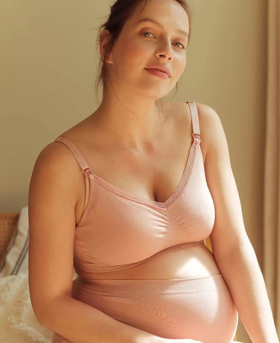 WAJCSHFS Maternity Bras For Pregnancy Wire Nursing Bra, Balcony Supportive  Maternity Bra for Breastfeeding (Pink,L)