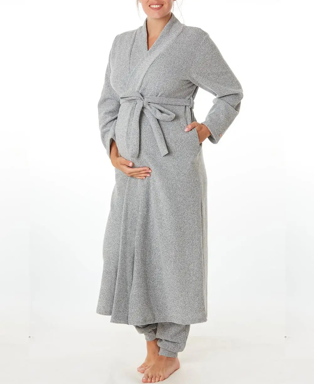 Maternity long cardigan Sweet Home grey - Nightdress