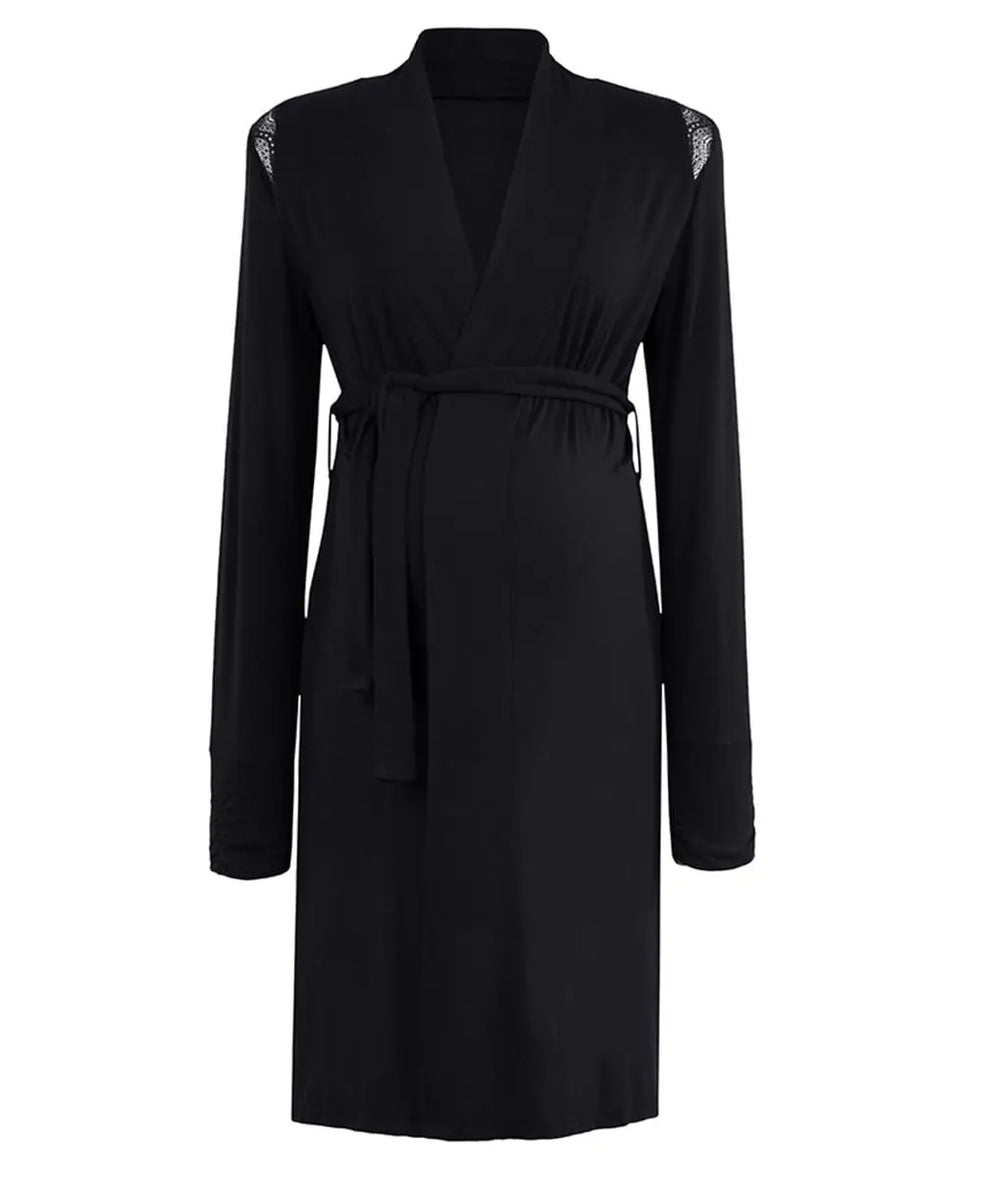 Maternity negligee Serenity Black - Cache Coeur S/M