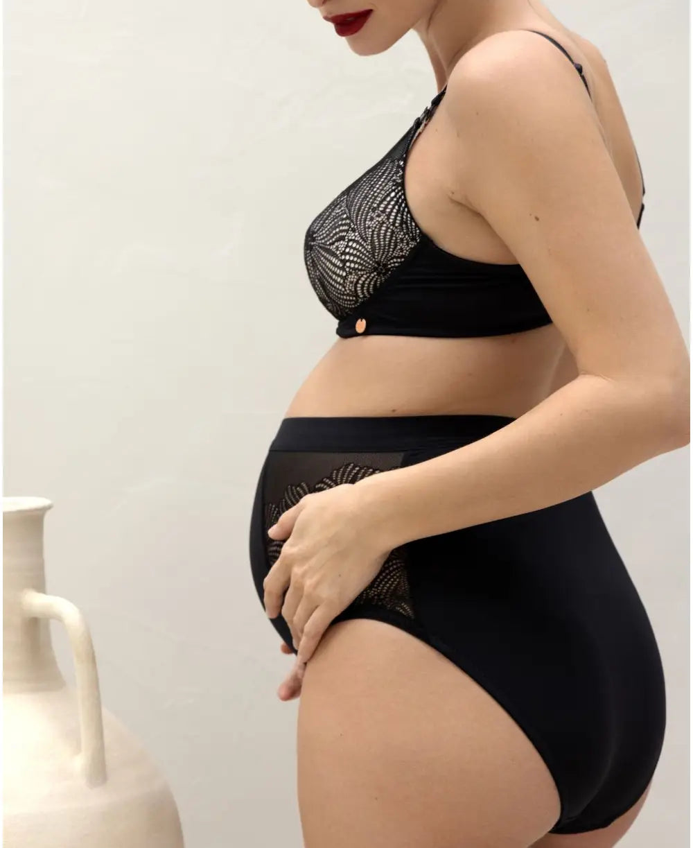 Maxi maternity panties Dahlia black - Brief