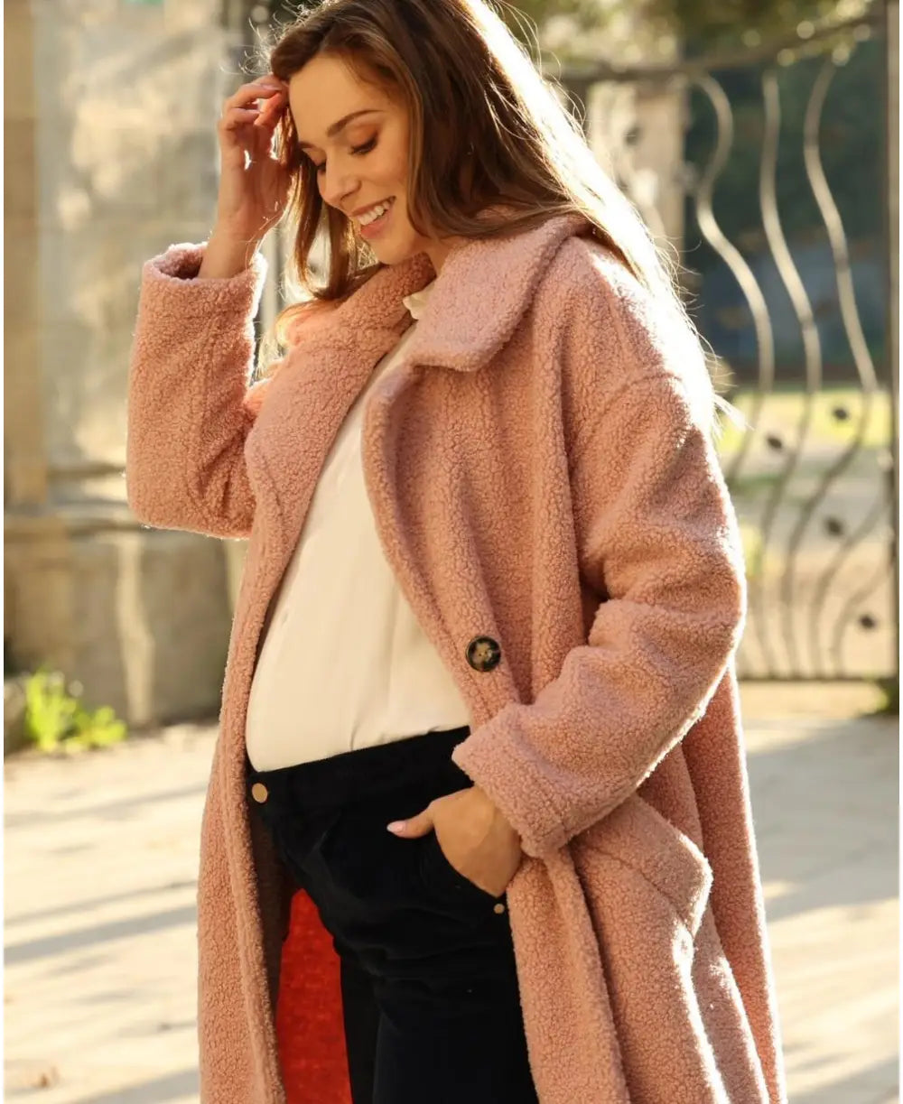 Pink Léonie long pregnancy coat - Coats and jackets