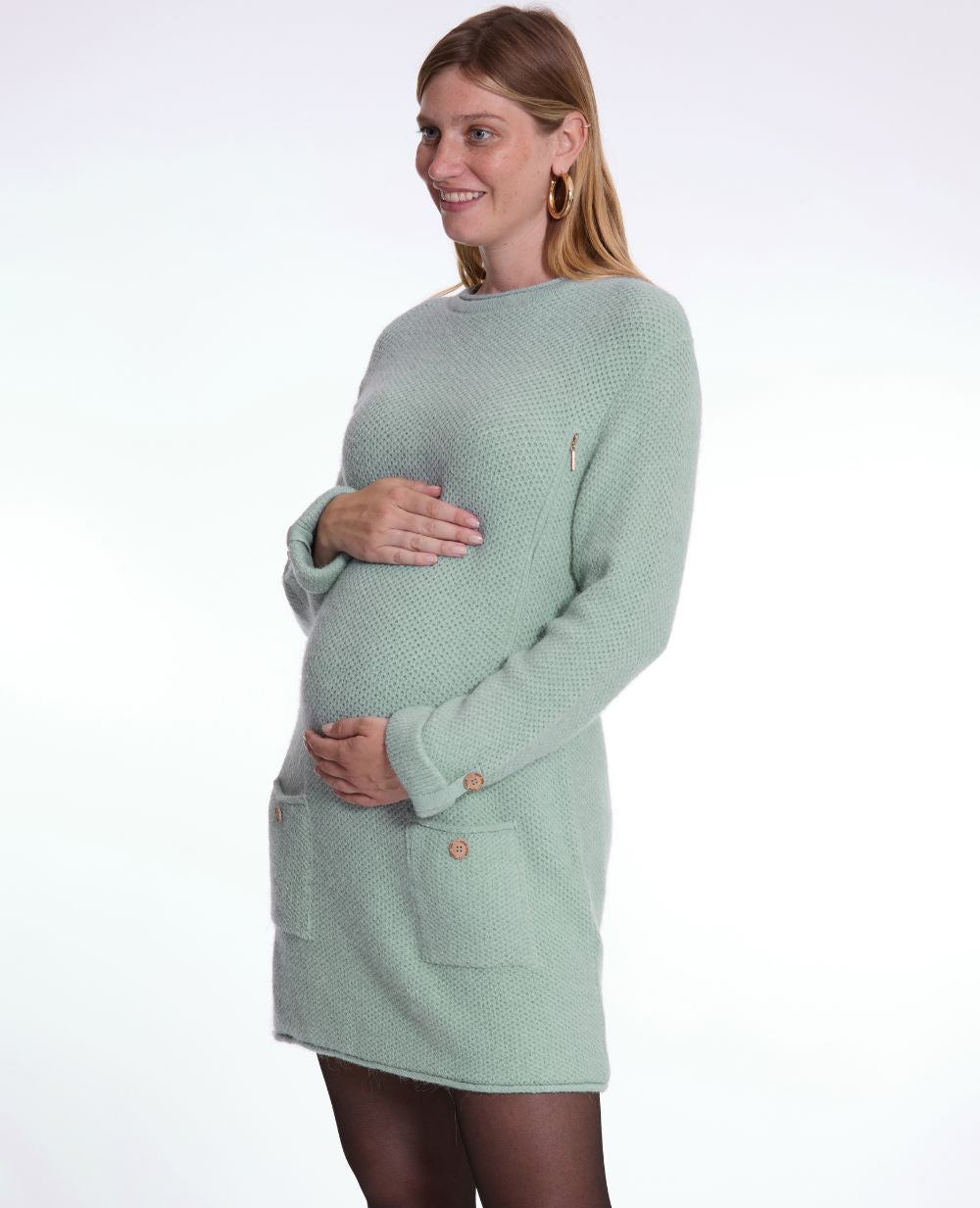 Pregnancy and nursing dress Honey sage