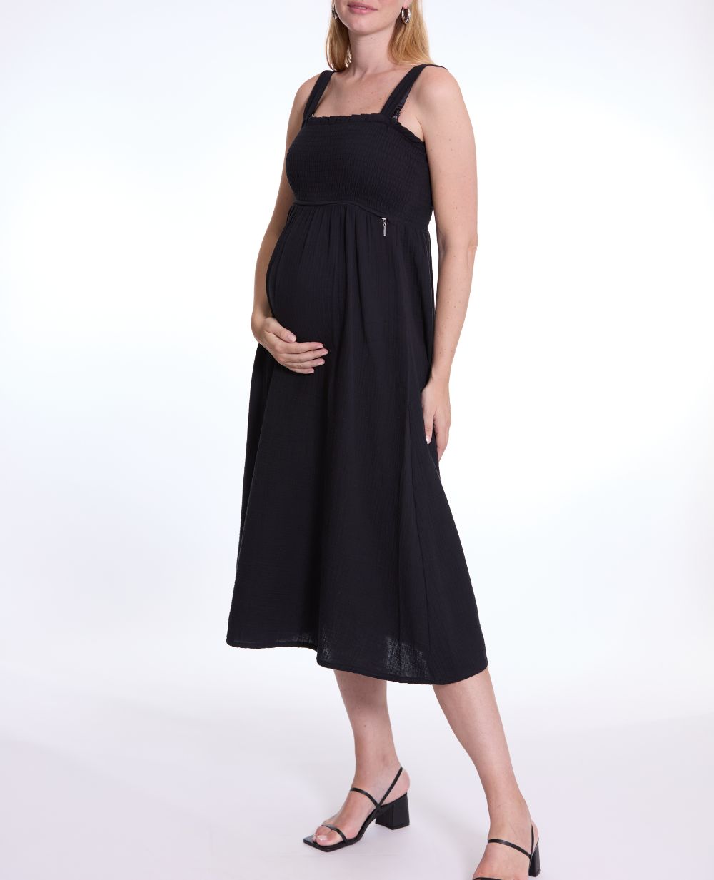 Maternity and nursing long Dress Lola Black | Cache Cur XL Maternity and nursing long Dress Lola Black | Cache Cur XL