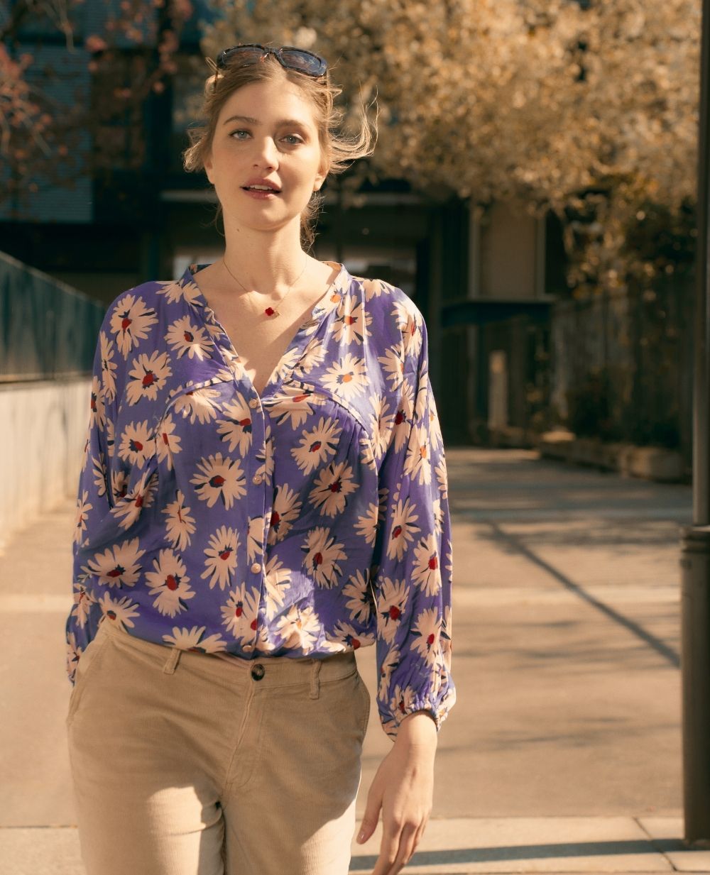 Nursing Blouse & Shirt Madeleine Cornflower