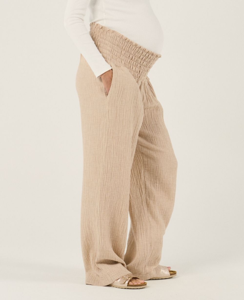 Myriam smock pants - Beige – Cache Cœur US