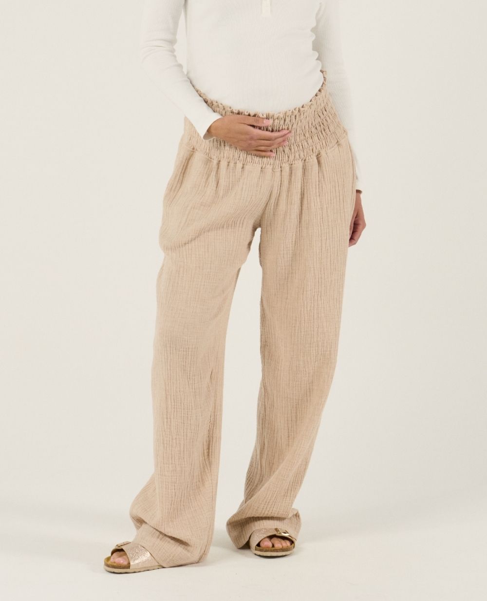 Myriam smock pants - Beige – Cache Cœur US