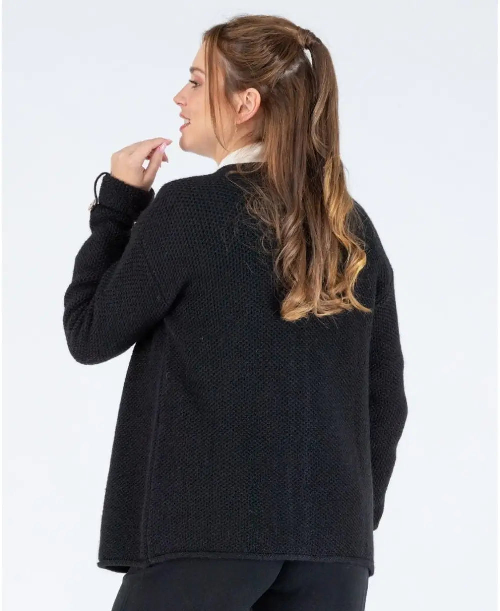 Abelha knitted pregnancy cardigan black