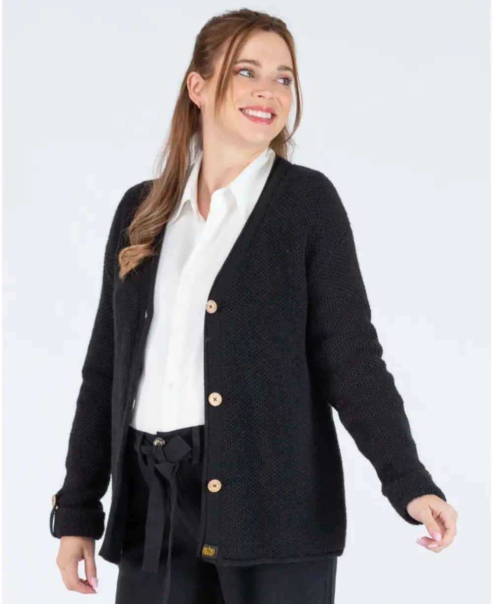 【おトク】 Abelha knitted pregnancy cardigan black | Cache Coeur トップス