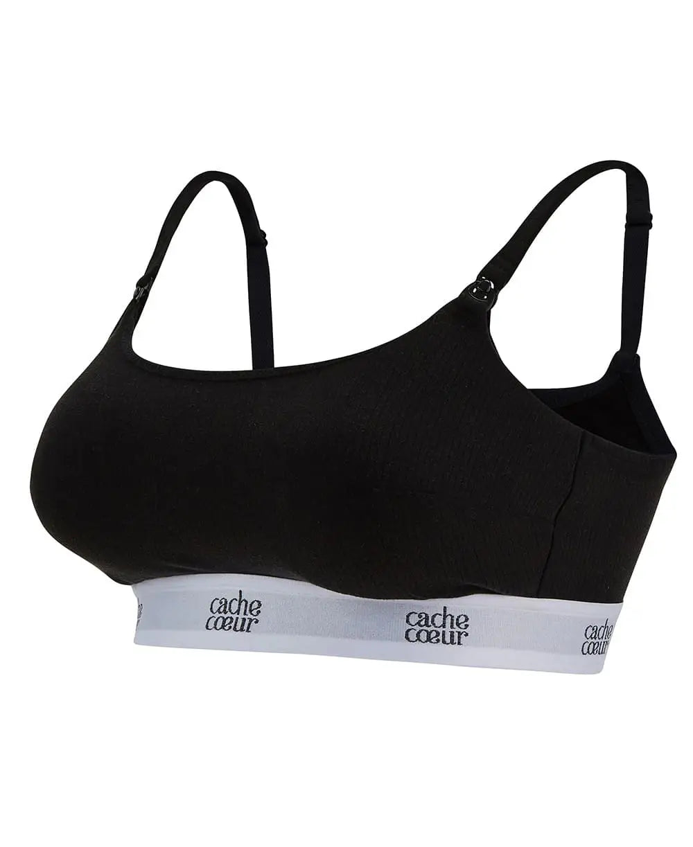 Cache Coeur Maternity and Nursing Bra - Black - Natural Tencel - Soft and  Breathable unisex (bambini)