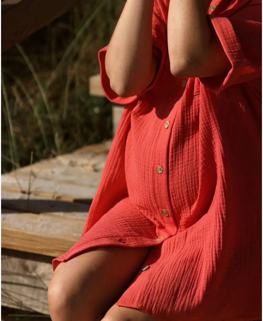 Pregnancy and nursing dress Bertille coral Cache C ur Cache