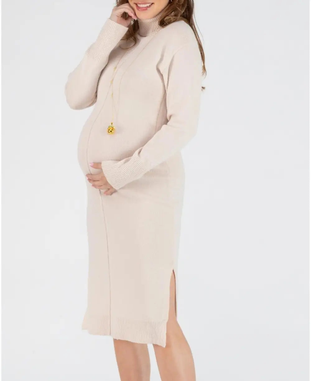 Cashemere pregnancy and nursing dress Adele sand - Robes