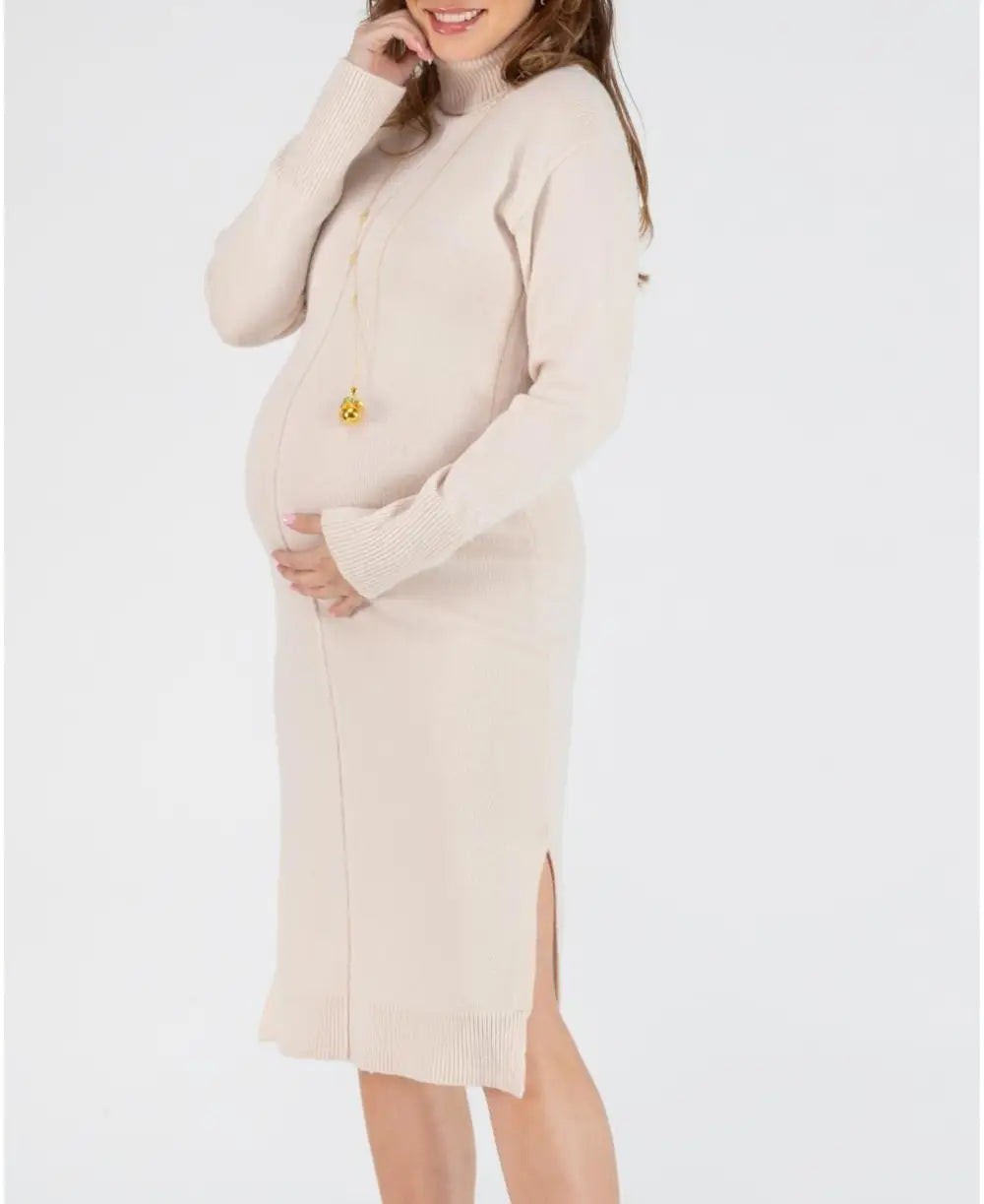 Cashemere pregnancy and nursing dress Adele sand | Cache Coeur Cache Cur US Cashemere pregnancy and nursing dress Adele sand | Cache Coeur Cache Cur US