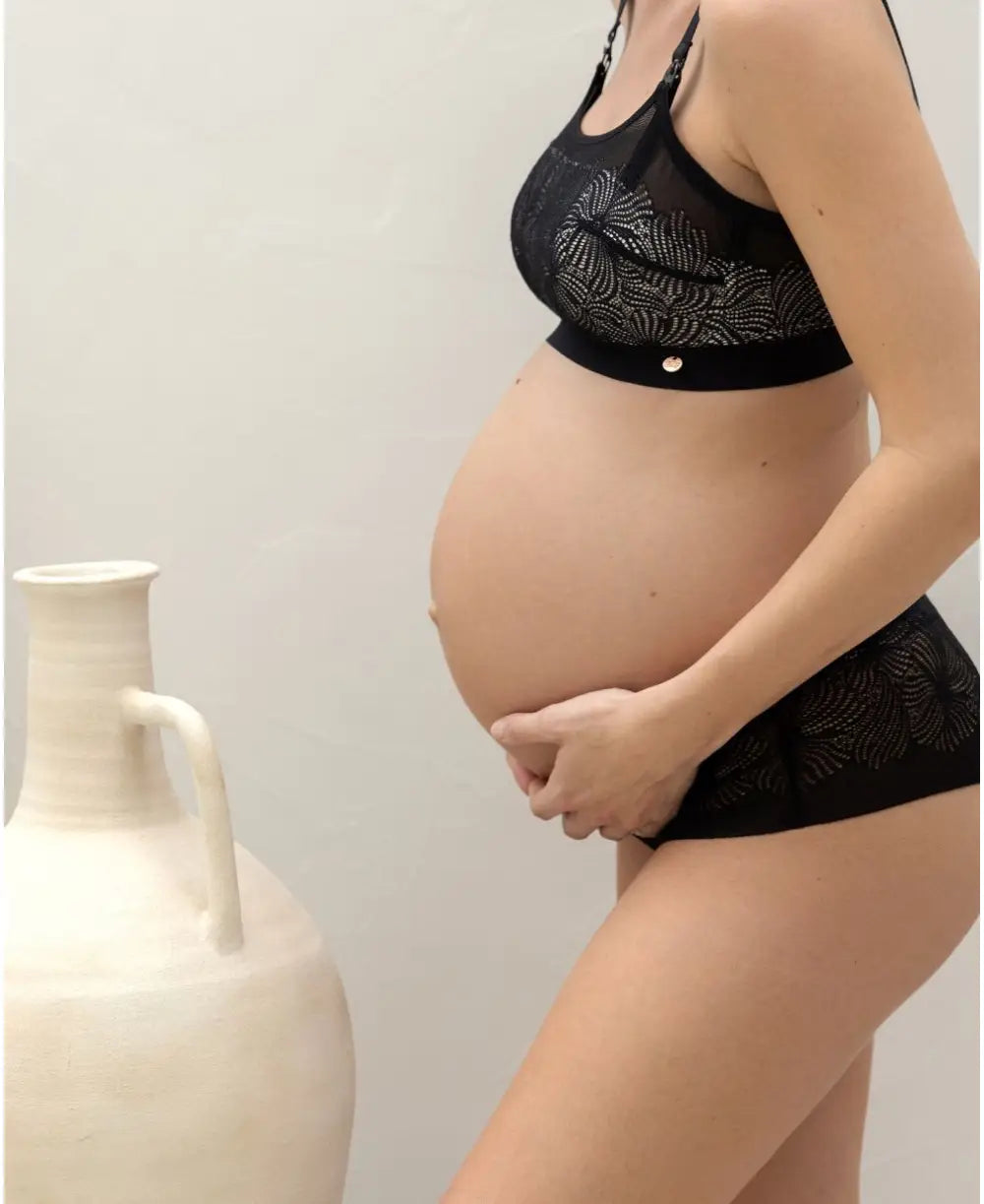 Dahlia black underwired maternity and nursing bra