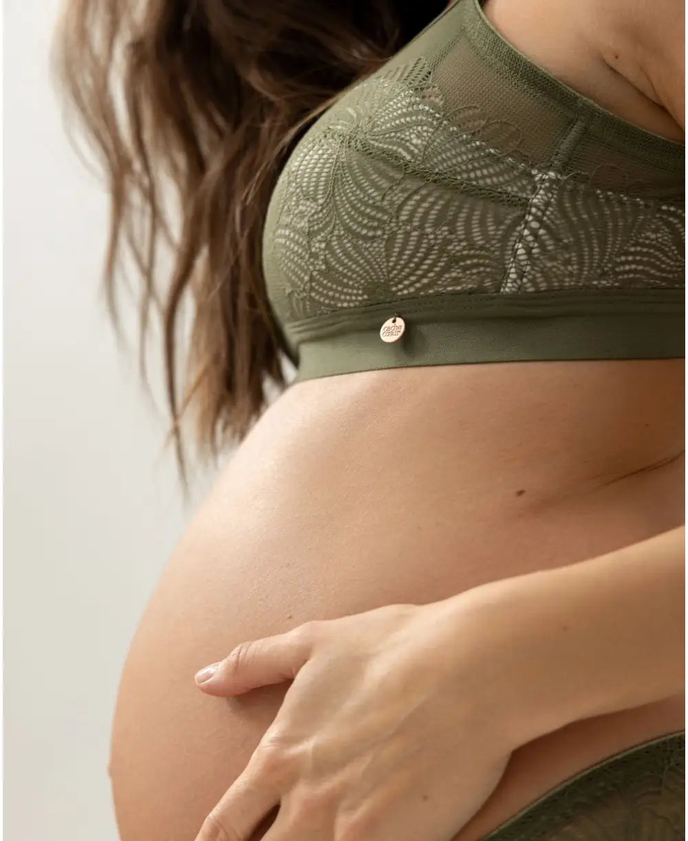 Dahlia khaki underwired maternity and nursing bra