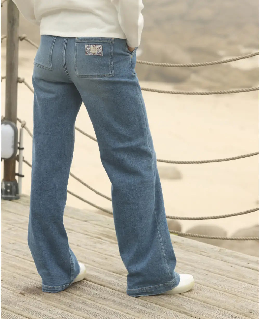 Kelly mid blue wide leg maternity jeans - Jeans