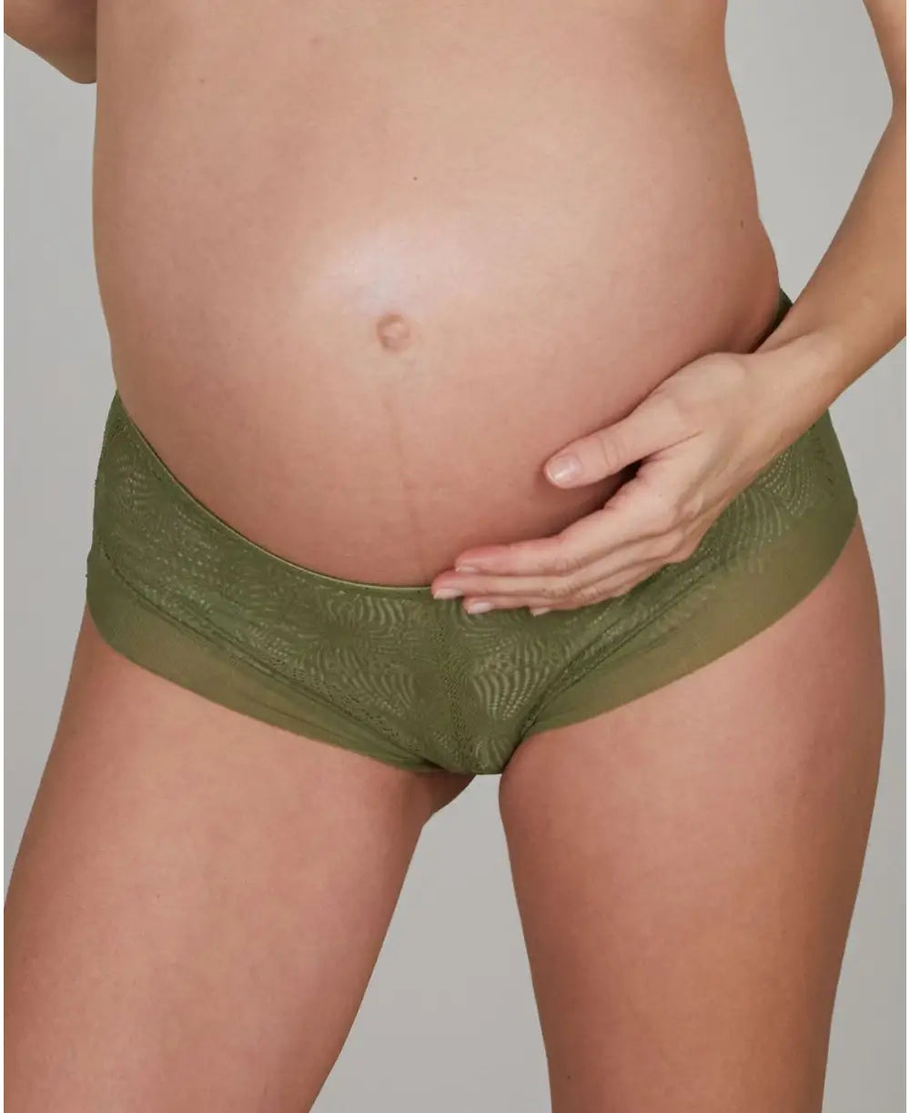 Khaki Dahlia maternity shorts - shorty