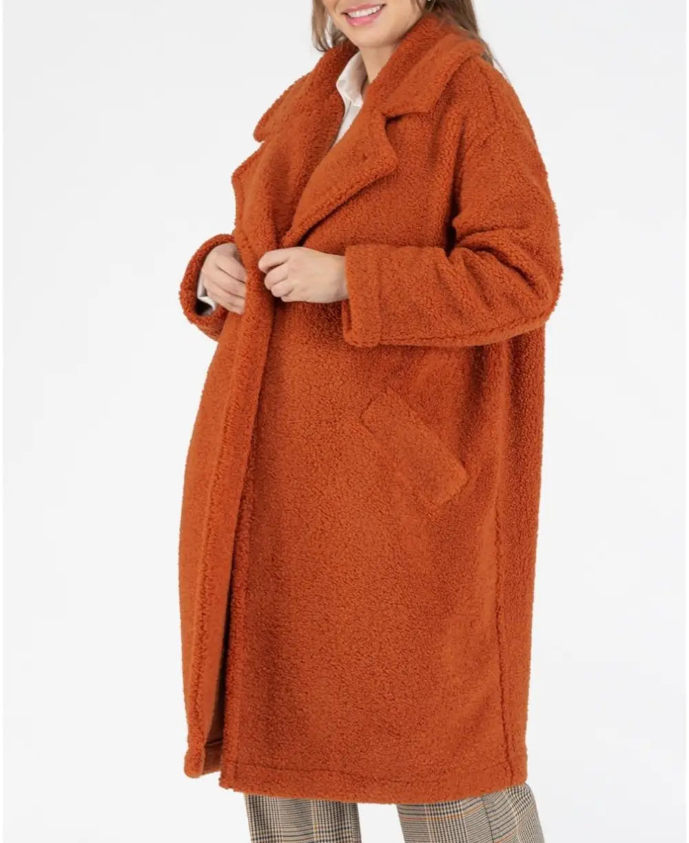 Long maternity coat Léonie copper - Coats and jackets