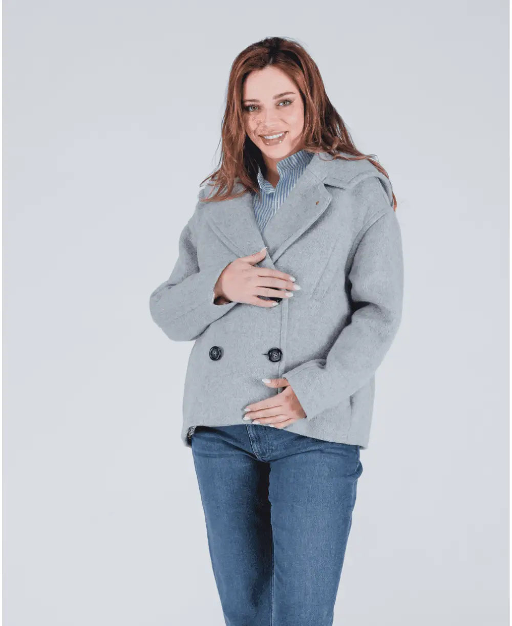 Malo pregnancy pea coat grey - Coats and jackets
