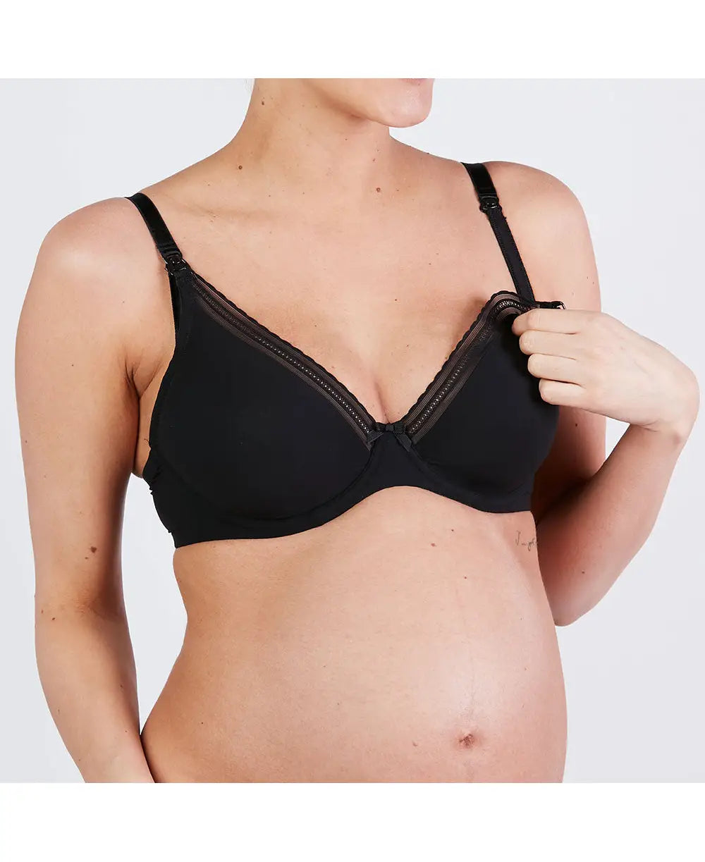 Maternity & Nursing Bra with Underwires, Milk by CACHE COEUR - black,  Maternity