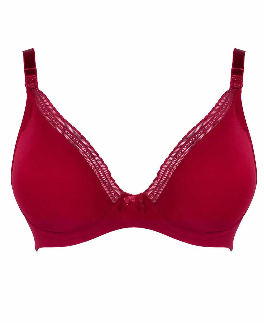 Buy Tailor and Circus Puresoft Anti - Bacterial Beechwood Modal Maternity  Bra- Red online