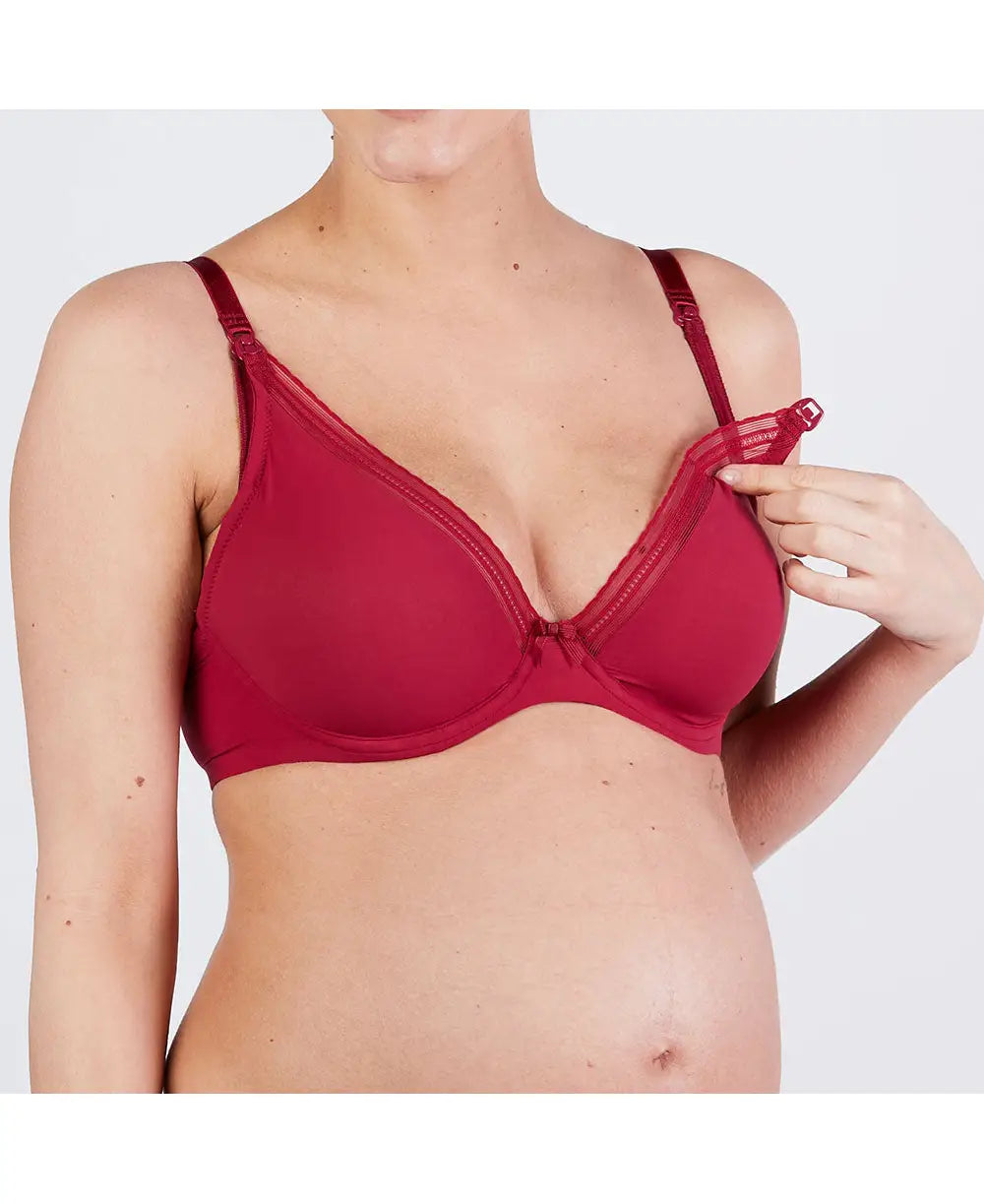 Maternity and nursing bra Milk burgundy - Cache Coeur – Cache Cœur US