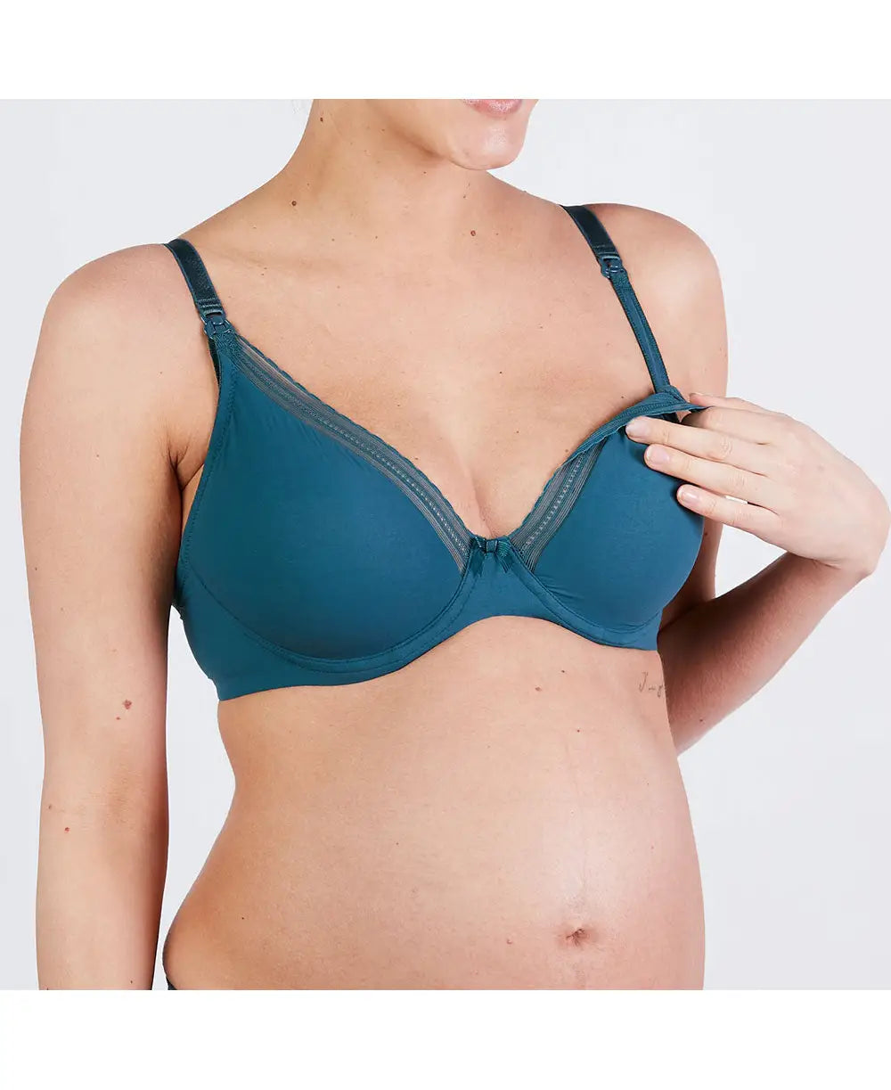 Maternity and nursing bra Milk green - Cache Coeur – Cache Cœur US