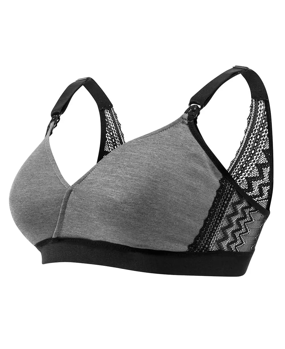 Pack of 2 Seamless Bras in Microfibre, Nursing Special - grey anthracite,  Maternity