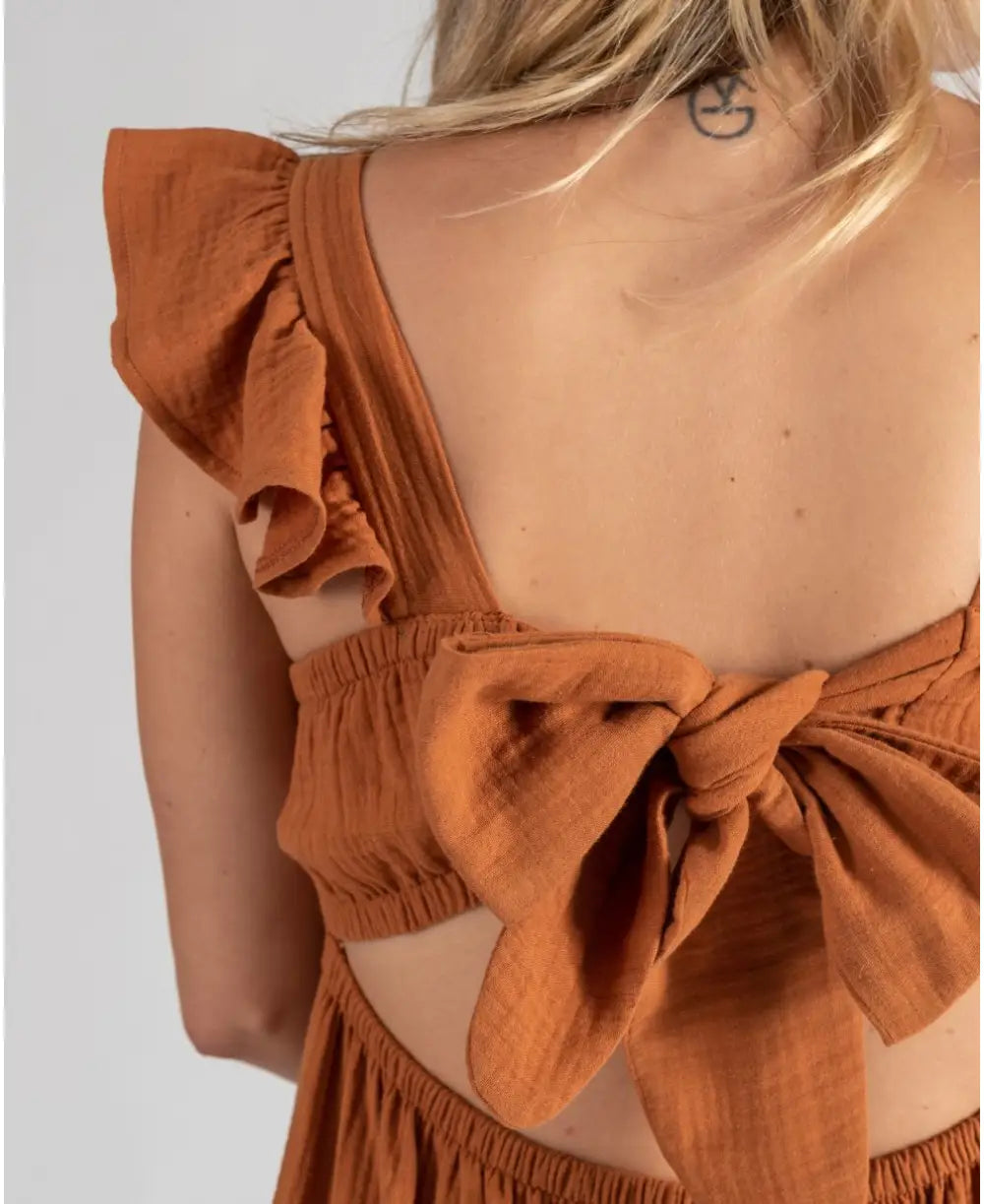 Maternity and nursing dress Melody caramel | Cache Cur S Maternity and nursing dress Melody caramel | Cache Cur S