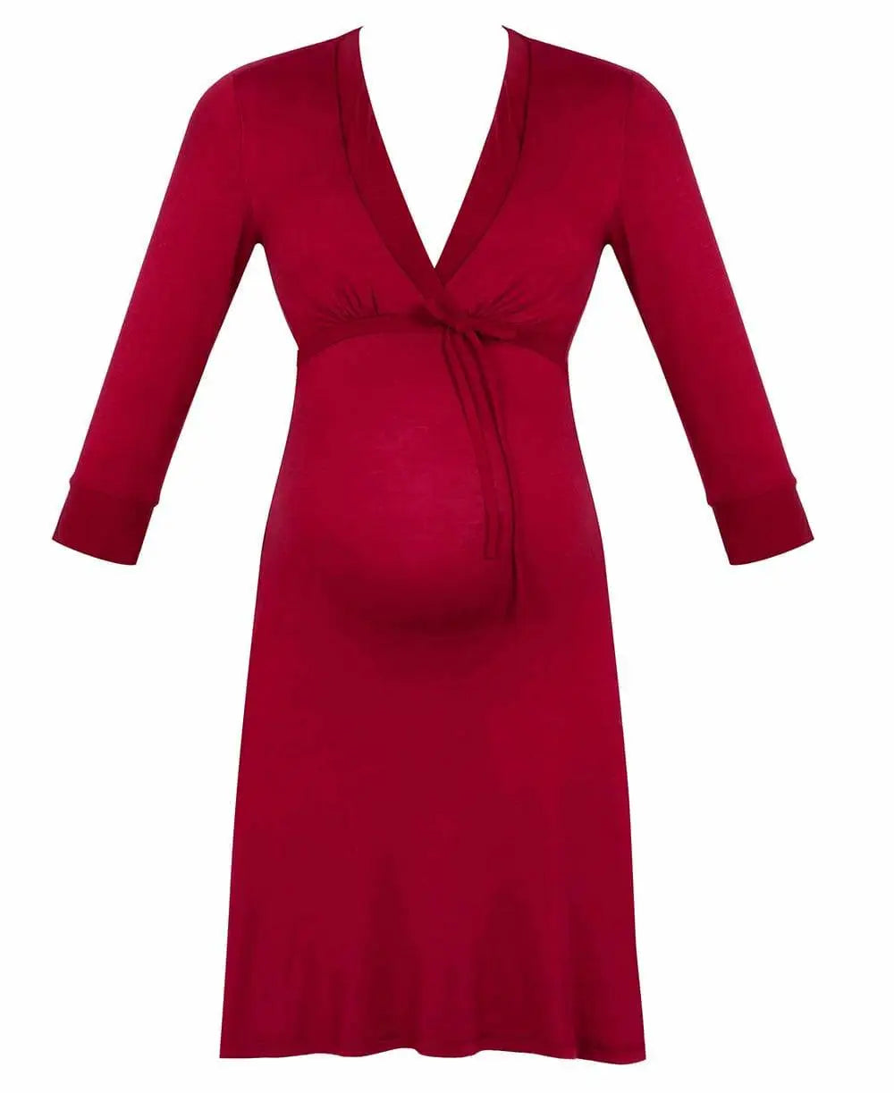 Maternity and nursing nightgown Milk burgundy - Nightdress