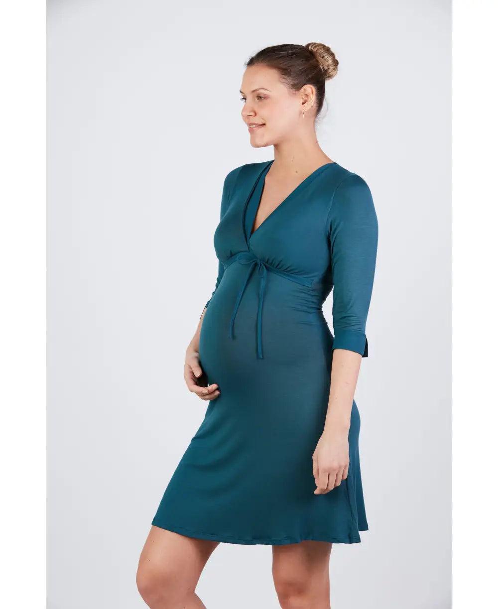 Maternity and nursing nightgown Milk green - Cache Coeur – Cache Cœur US