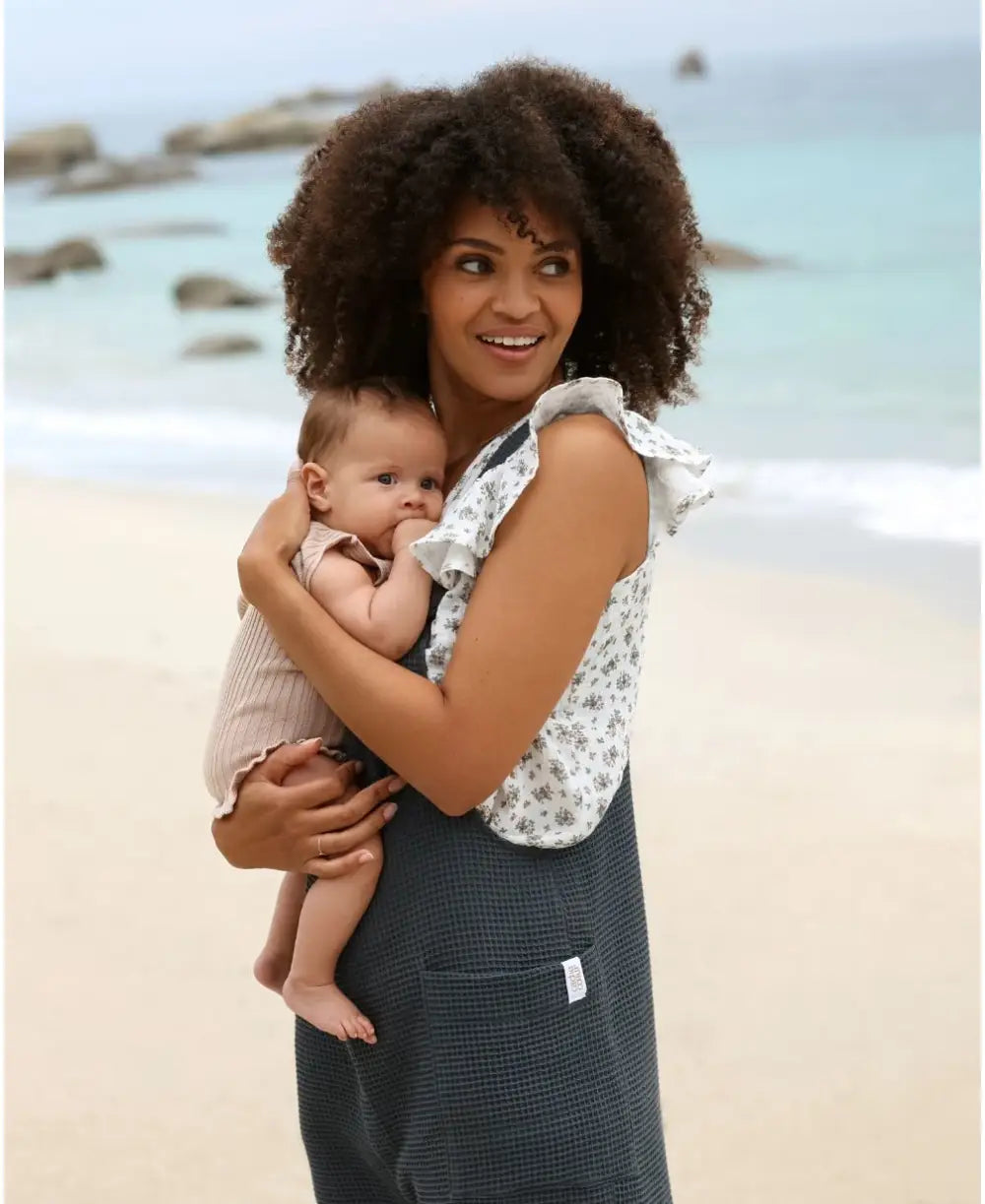 Maternity and nursing overalls MAYA anthracite | Cache Cœur Maternity and nursing overalls MAYA anthracite | Cache Cœur
