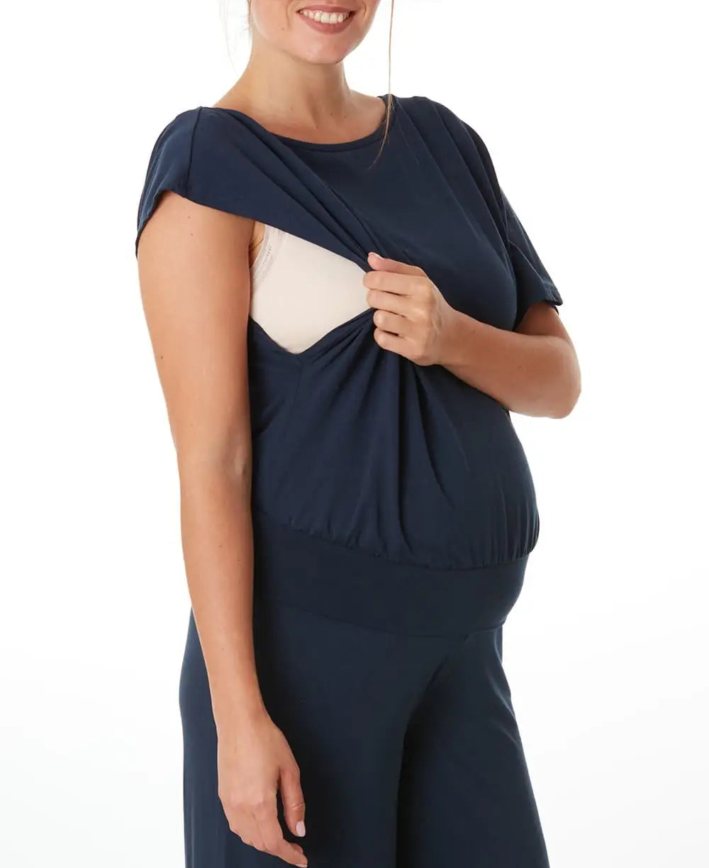 Maternity and nursing top Origin indigo - Pajamas