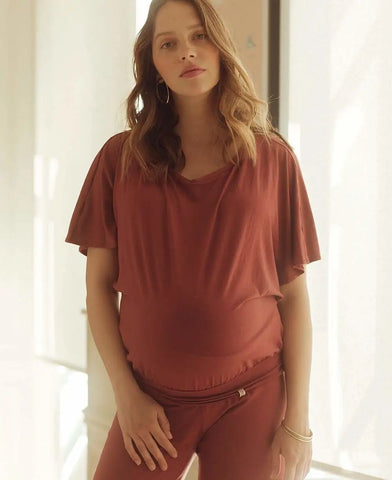 Maternity and nursing top Origin terracotta - Pajamas