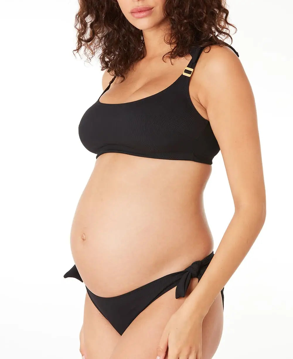 Cache Coeur Santiago, Maternity Tankini Swimsuit - Black woman