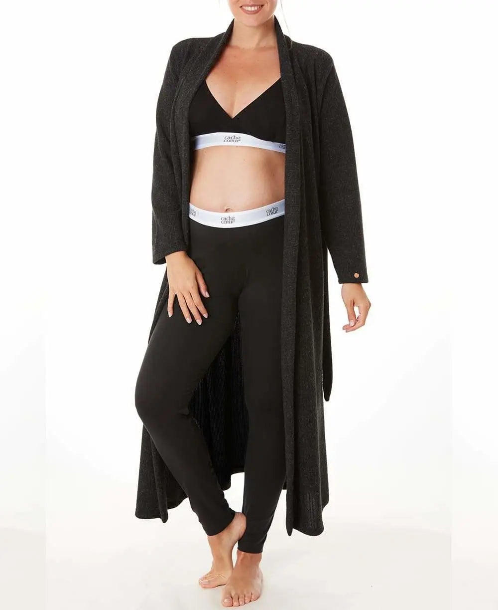 Maternity long cardigan Sweet Home black - Nightdress