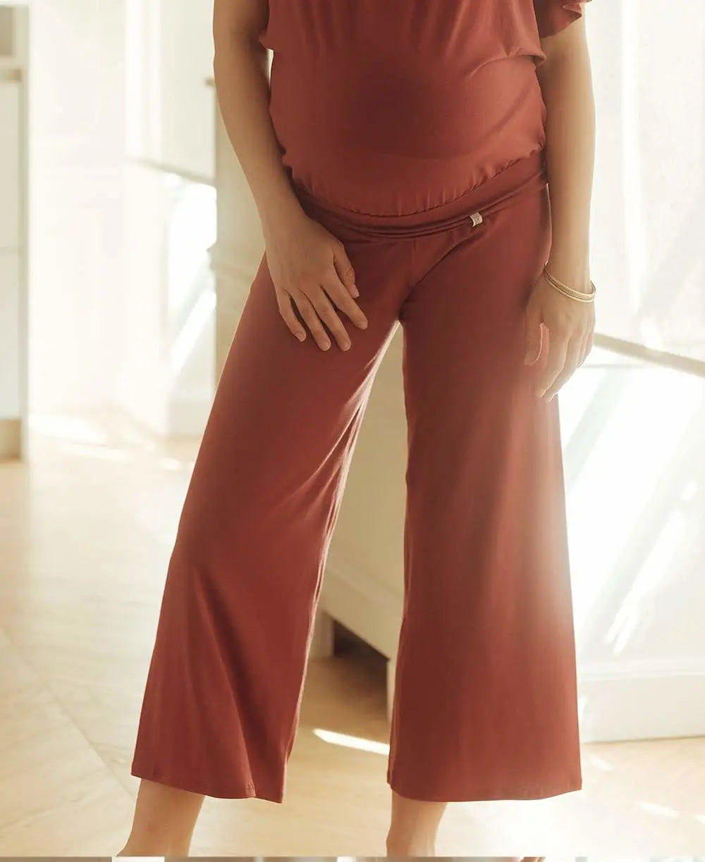 Origin 7/8th pregnancy trousers terracota