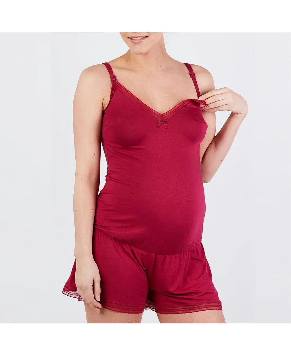 Maternity playsuit MILK burgundy - Cache Coeur – Cache Cœur US