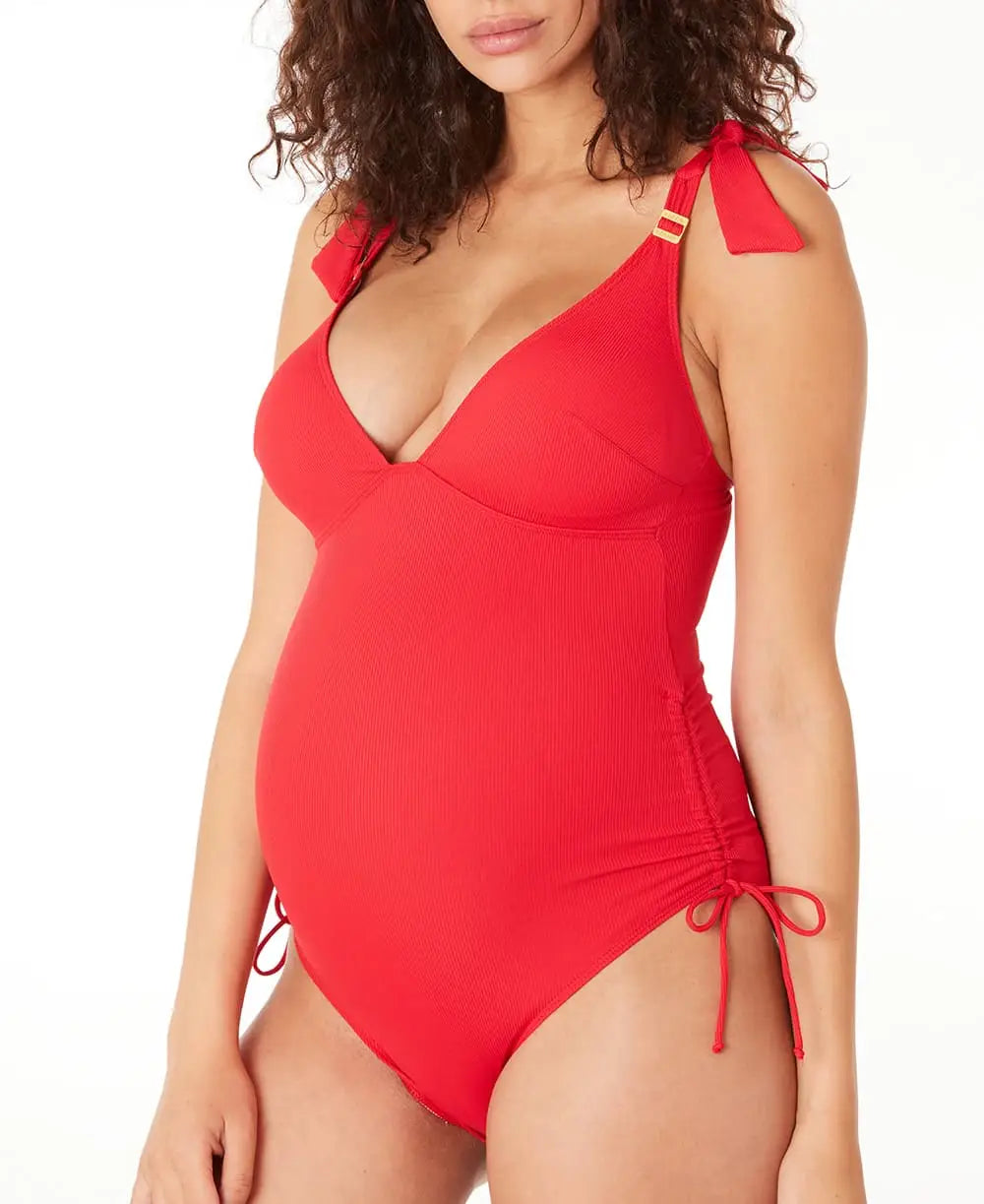 Maternity swimsuit Porto Vecchio red