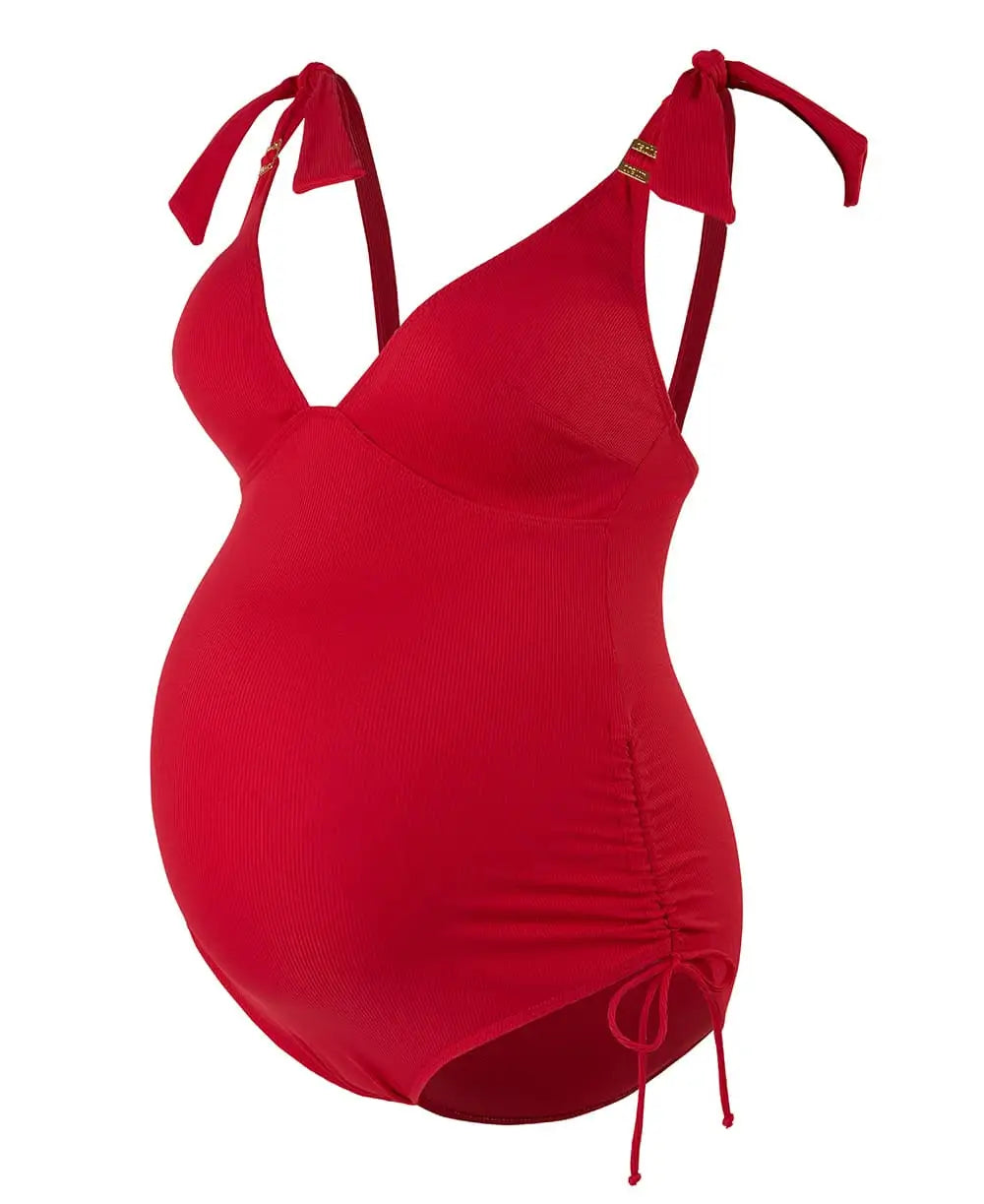 Maternity swimsuit Porto Vecchio red