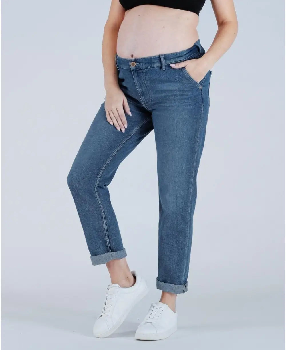 Mom fit maternity jeans Carrie mid blue used