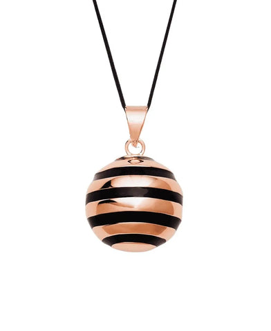 Mom-to-be necklace - Breton (black enamel/pink gold-plated)