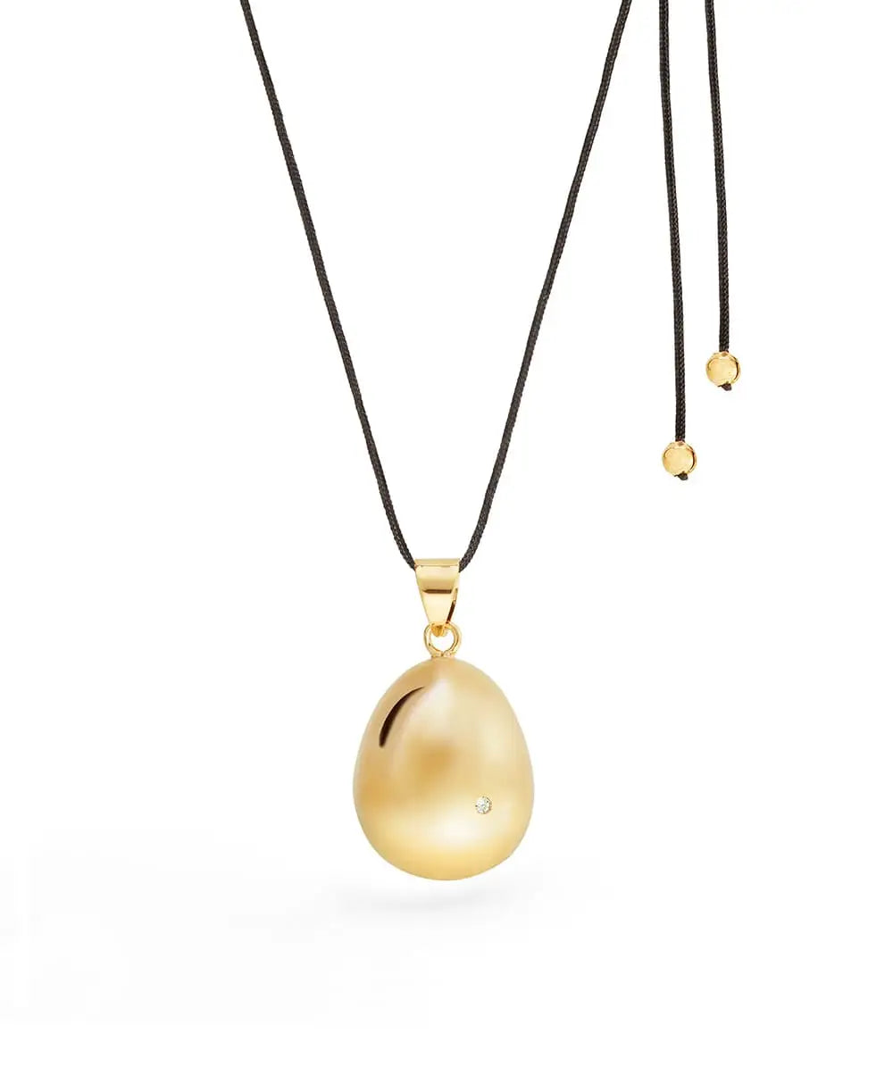Mom-to-be necklace - Egg - Gold plated - swarovski crystal