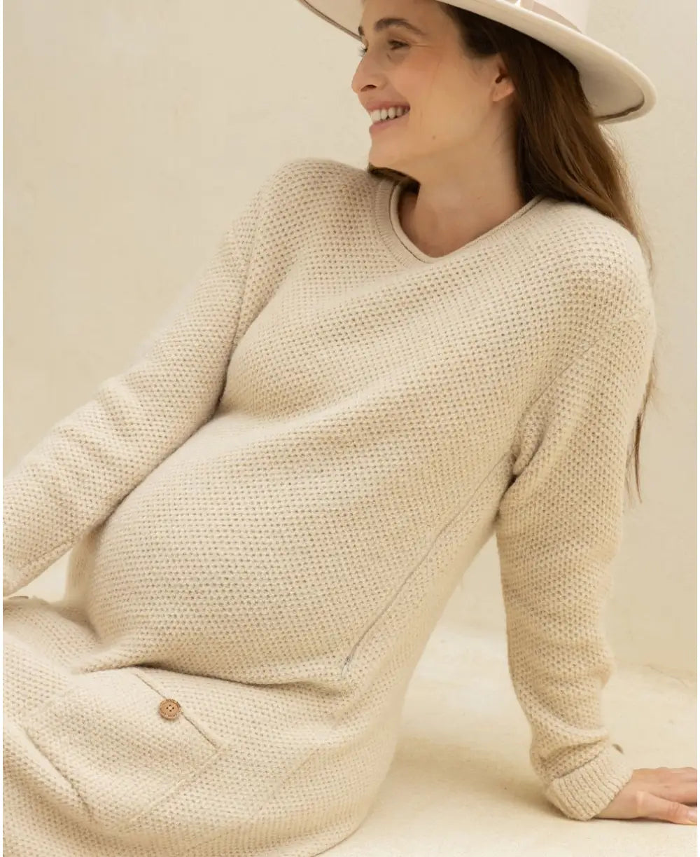 Cache Coeur Pregnancy and Nursing Dress Honey Beige