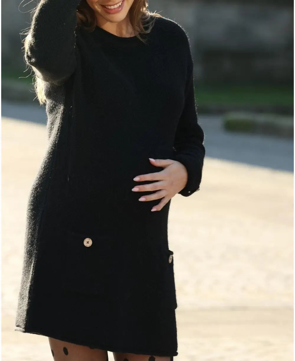 Pregnancy and nursing dress Honey black - Robes