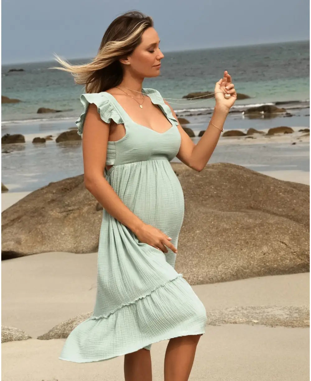 Maternity and nursing dress Melody sky blue Cache C ur Cache