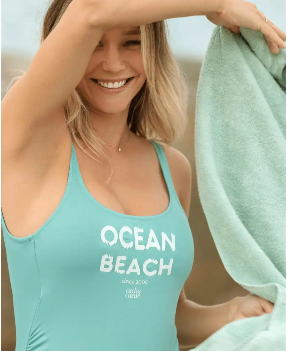 Pregnancy swimsuit Ocean Beach green